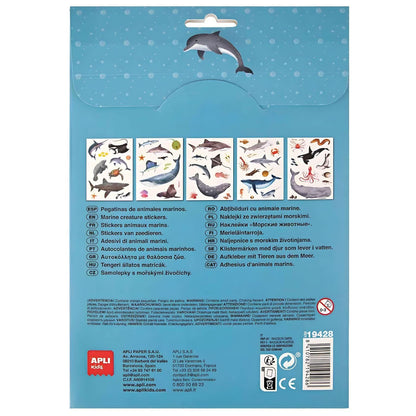Autocolantes reutilizáveis - Animais Marinhos