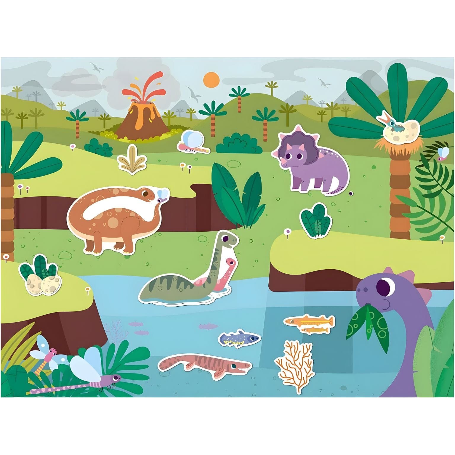 Apresentamos Autocolantes reutilizáveis - Dinossauros com o SKU 921937425 recomendado para + 3 anos