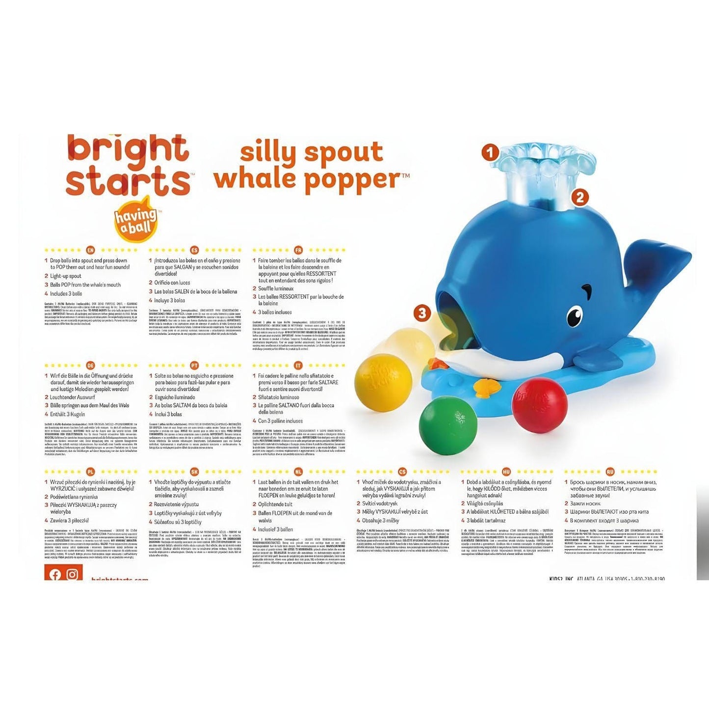 Apresentamos Baleia Sensorial Bright Starts com o SKU 951093425 recomendado para + 6 meses