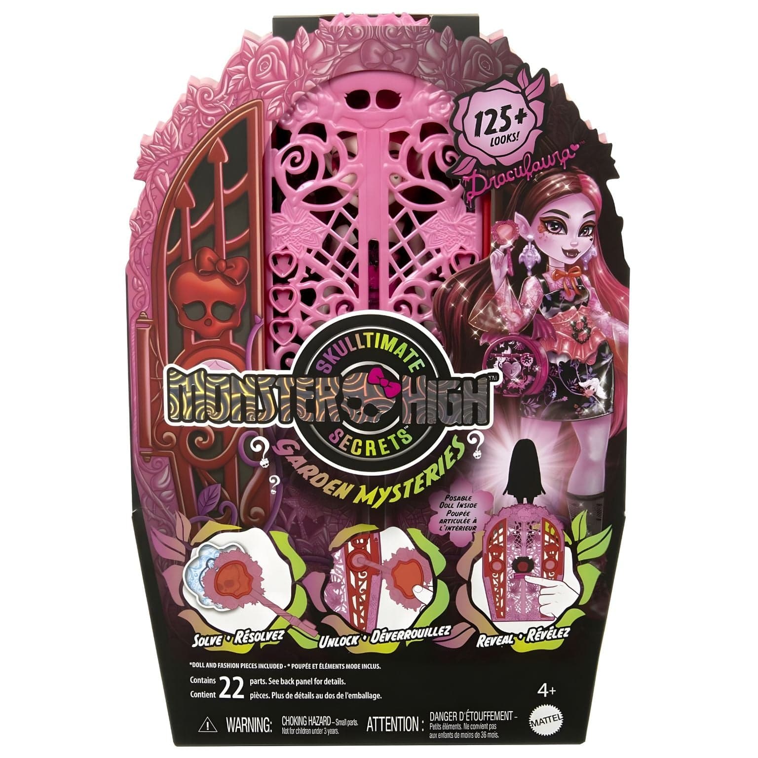 Apresentamos Monster High - Draculaura  com armário Skulltime Secrets com o SKU 775544325 recomendado para + 4 anos