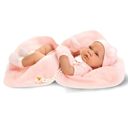 Boneca Recém-Nascida Rosa 42 cm