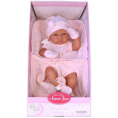 Boneca Recém-Nascida Rosa 42 cm