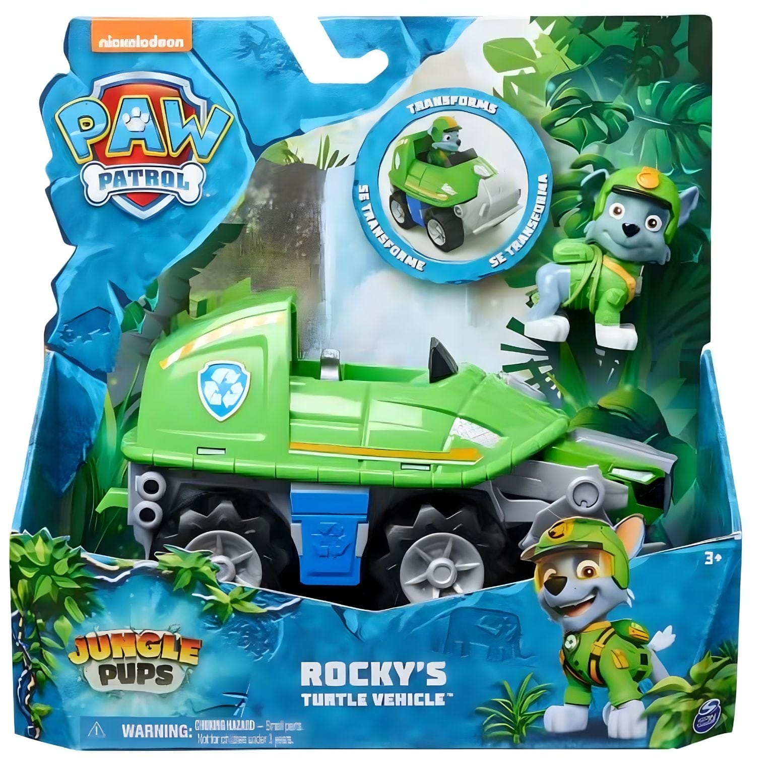 Apresentamos Patrulha Pata: Jungle Pups - Veículo Tartaruga do Rocky com o SKU 244342624 recomendado para + 3 anos