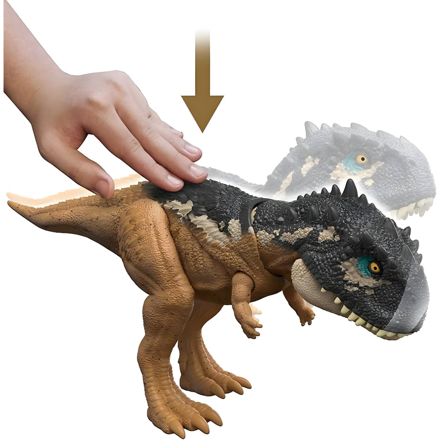 Apresentamos Jurassic World Skorpiovenator ruge e ataca com o SKU 853407924 recomendado para + 4 anos