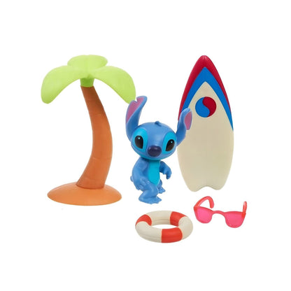 Stitch Sol e Surf com palmeira, prancha, boia e óculos