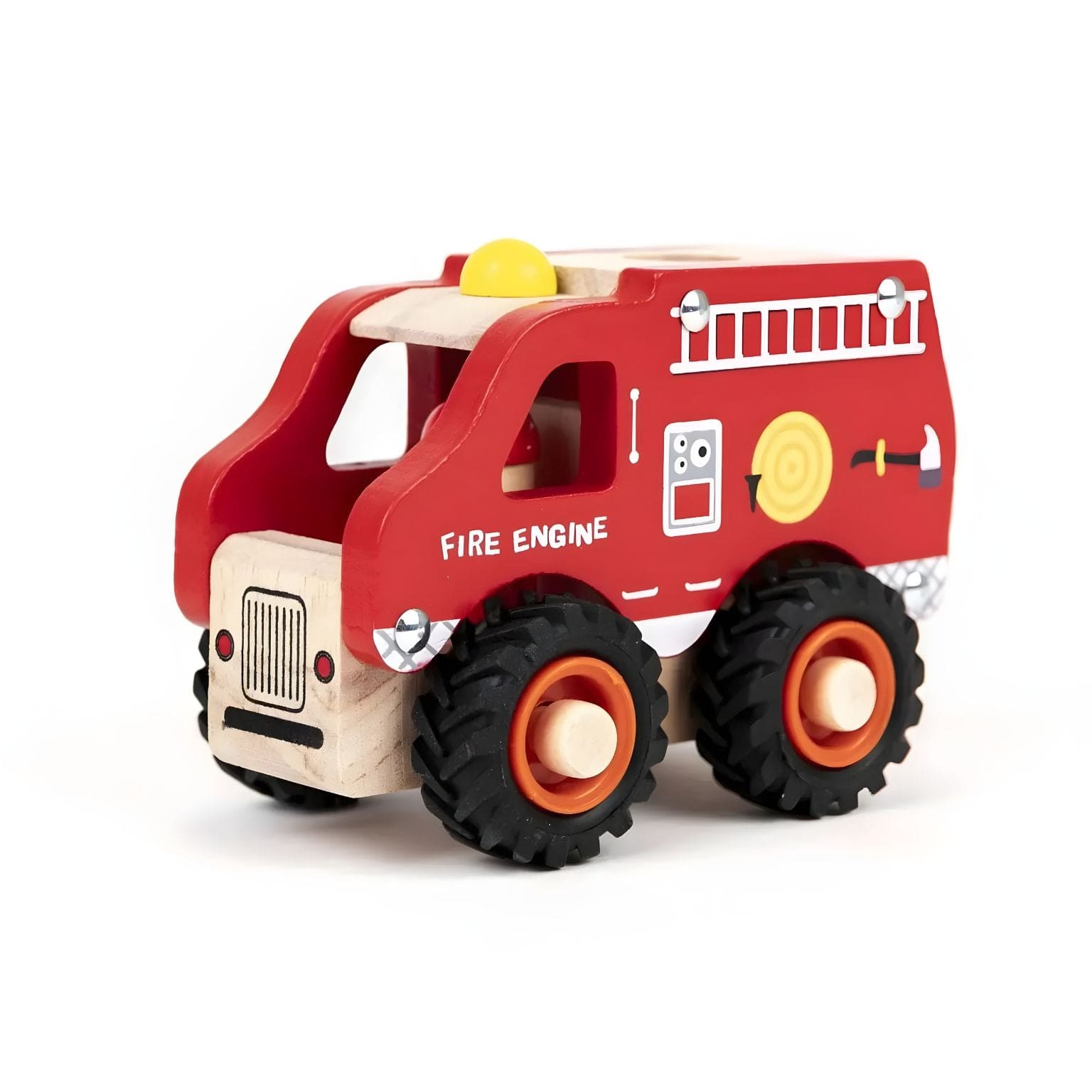 Apresentamos Camião dos Bombeiros de madeira com o SKU 721104125 recomendado para + 2 anos