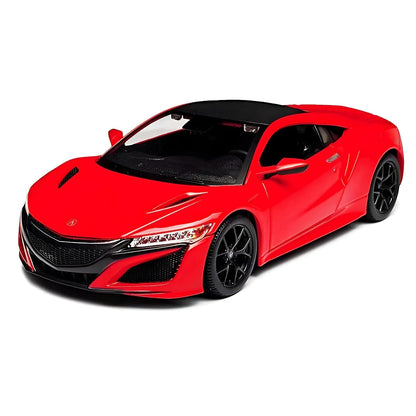 Acura NSX 2018 vermelho com tejadilho preto, visto de frente