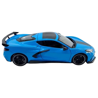 Chevrolet Corvette Stingray Coupe 2020 azul em miniatura, vista lateral