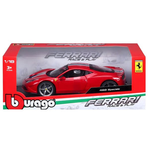 Apresentamos Ferrari 458 Speciale 1:18 com o SKU 681600223 recomendado para + 3 anos
