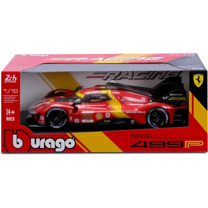 Apresentamos Ferrari Racing 499P Le Mans Hypercar 1/18 com o SKU 131630124 recomendado para + 14 anos