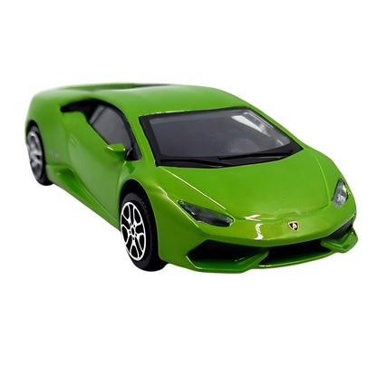 Lamborghini verde Bburago, vista frontal de três quartos