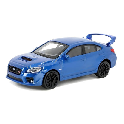 Miniatura Subaru WRX azul com asa traseira