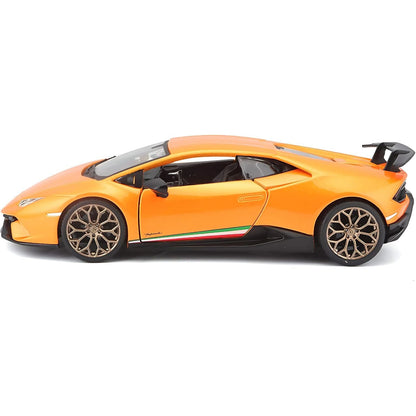Lamborghini Huracán Performante laranja visto de lado