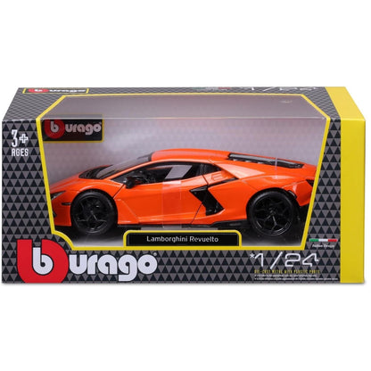 Apresentamos Lamborghini Revuelto Laranja 1/24 com o SKU 132110624 recomendado para + 3 anos