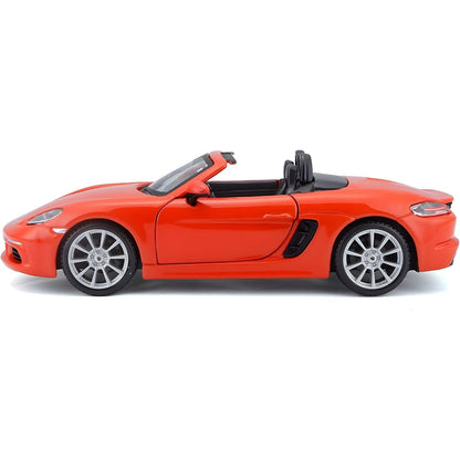 Porsche 718 Boxster 1/24 laranja visto de lado