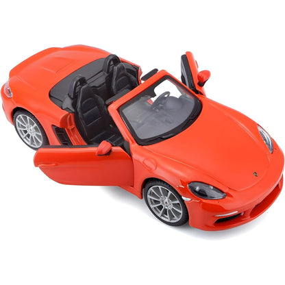 Porsche 718 Boxster 1/24 laranja com a porta aberta