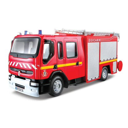 Carro dos Bombeiros Renault Premium vermelho, vista dianteira