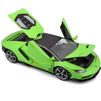 Lamborghini Centenario Verde com portas de tesoura e capô abertos
