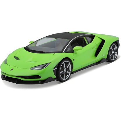 Miniatura Lamborghini Centenario Verde vista de frente em diagonal