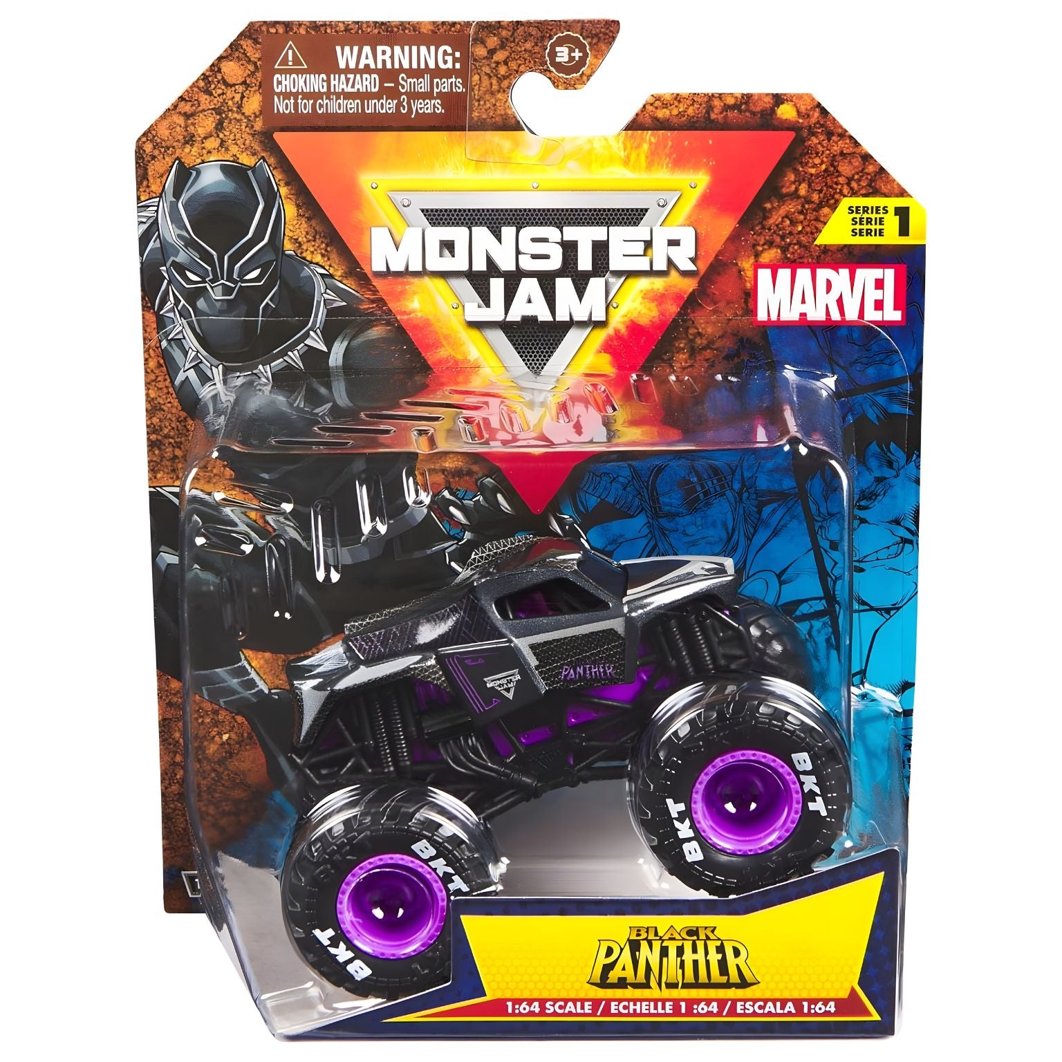 carro de brincar Monster Jam Marvel - Black Panther