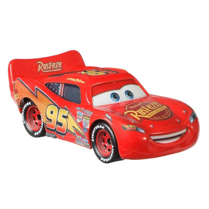 Lightning McQueen dos Cars Disney de perfil esquerdo, com olhos no para-brisas