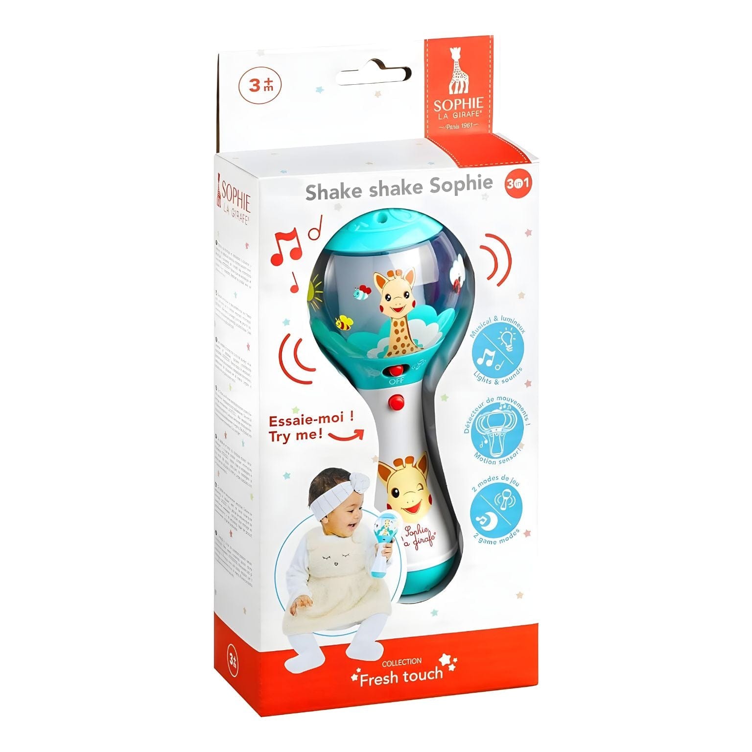 Apresentamos Chocalho Shake Shake Girafa Sofia com o SKU 103080824 recomendado para + 3 meses