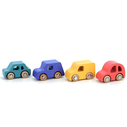 Conjunto de carros em madeira City