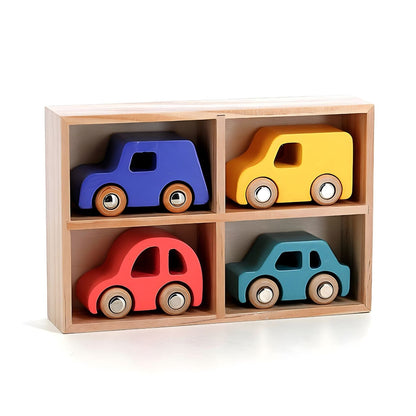 Conjunto de carros em madeira City