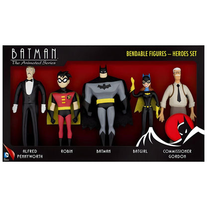 Caixa das Figuras Batman The New Batman Adventures Heroes com Alfred, Robin, Batman, Batgirl e Gordon