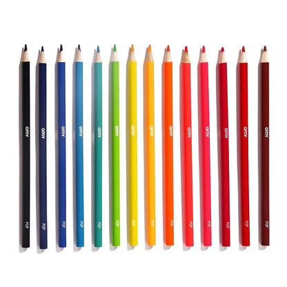Lápis de colorir Pop alinhados em várias cores