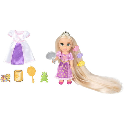 Rapunzel com vestido extra, escova, Pascal e acessórios do conjunto