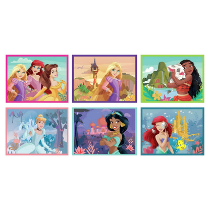 Seis imagens das princesas possíveis com o Cubo 12 Peças