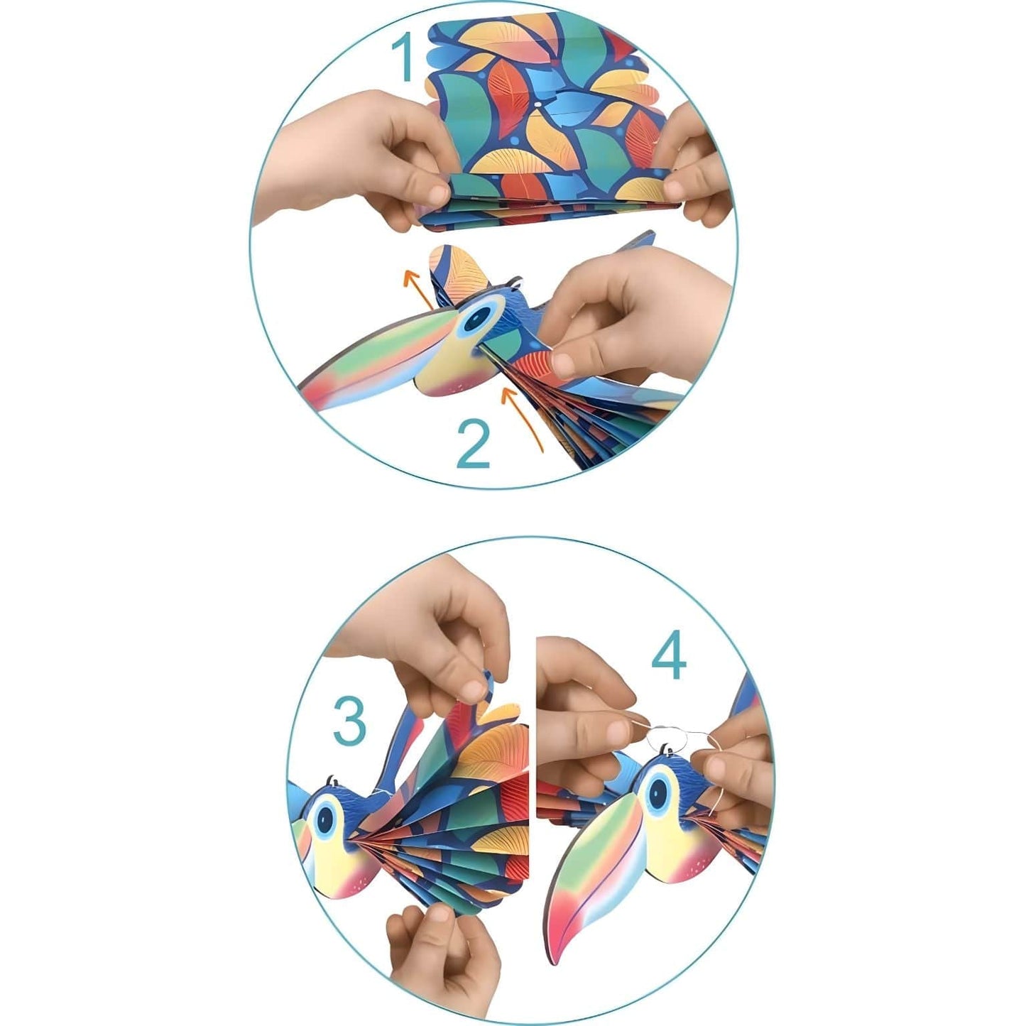 Apresentamos Dobragem em leque - Aves Exóticas com o SKU 711398325 recomendado para + 4 anos