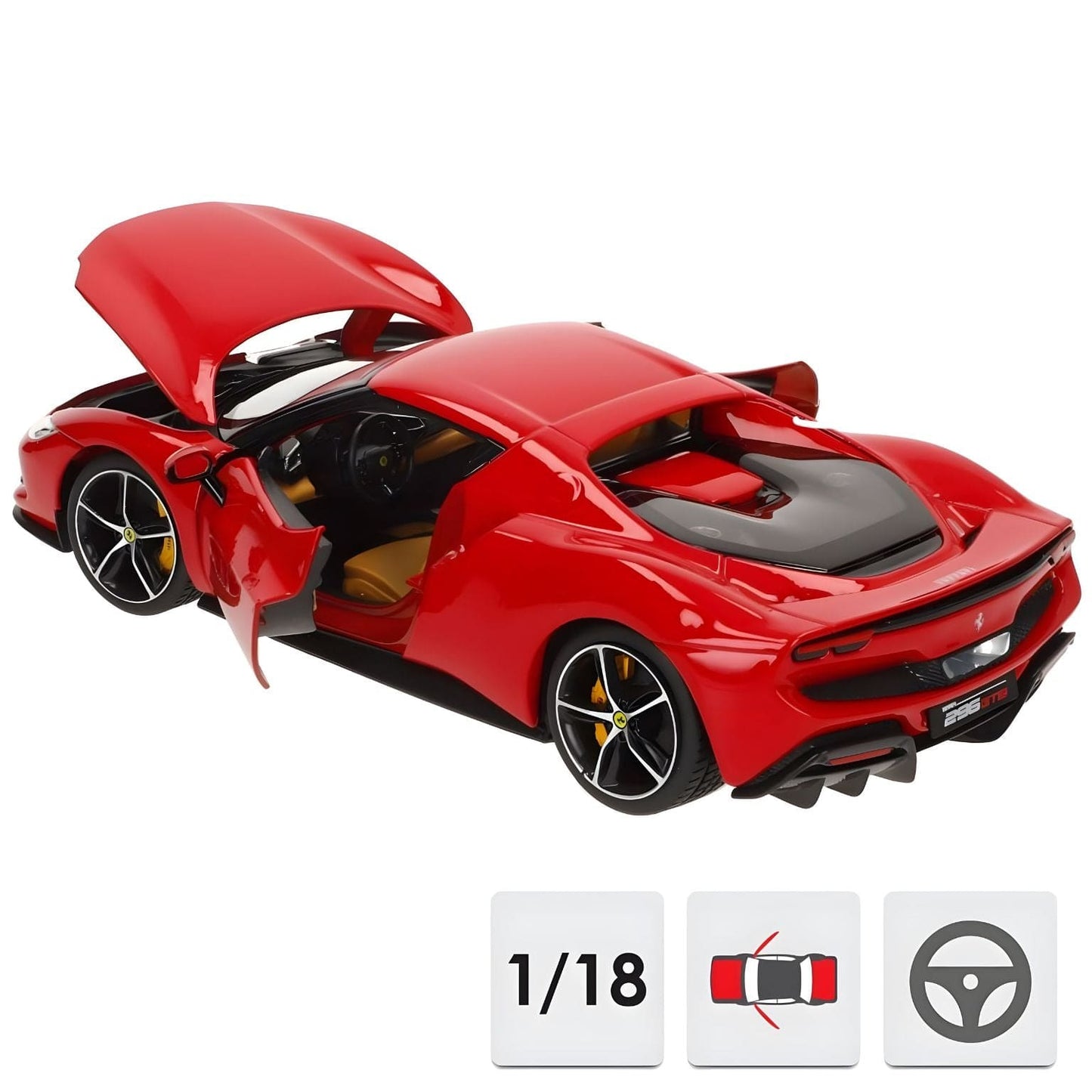 Apresentamos Ferrari 296 GTB Vermelho com o SKU 681601825 recomendado para + 3 anos