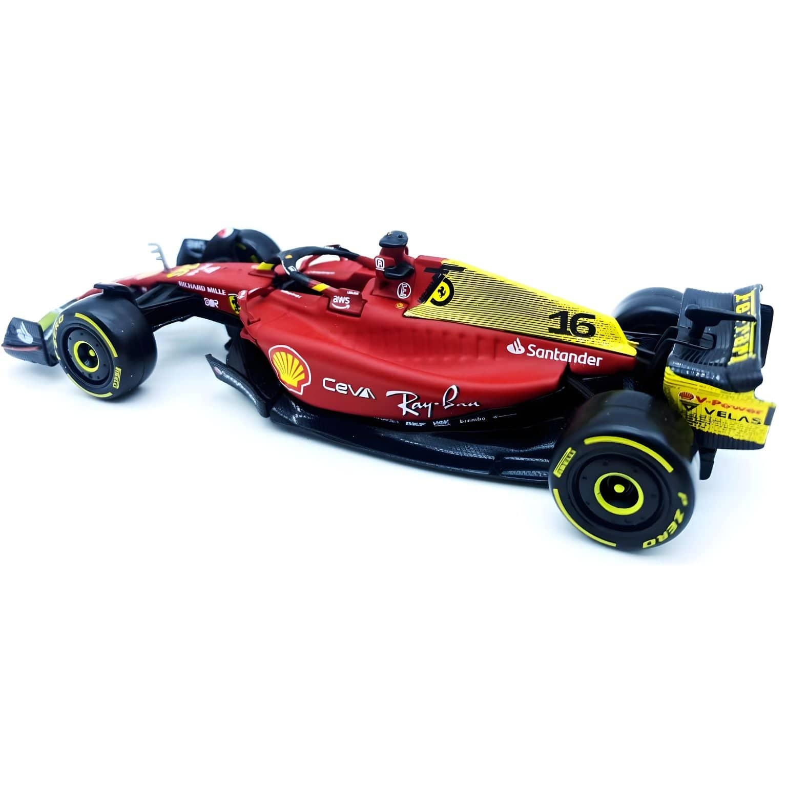 Apresentamos Ferrari F1-75 #16 Charles Leclerc "Giallo Modena" (2022) com o SKU 683683225 recomendado para + 3 anos