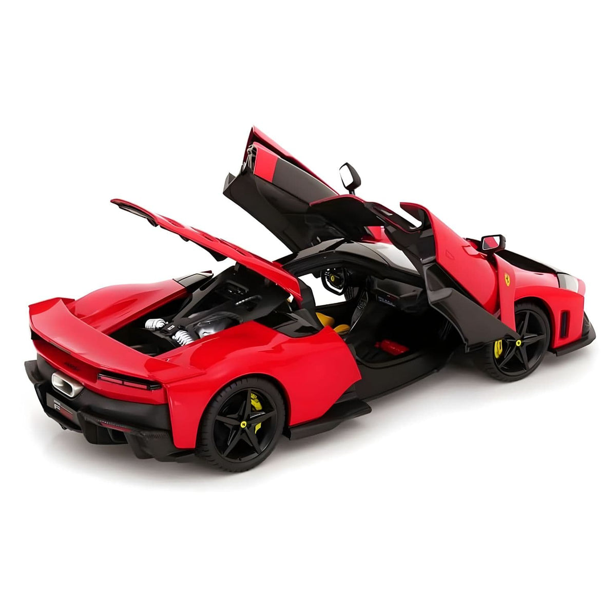 Miniatura Ferrari F80 Signature Bburago vermelha com detalhes exteriores