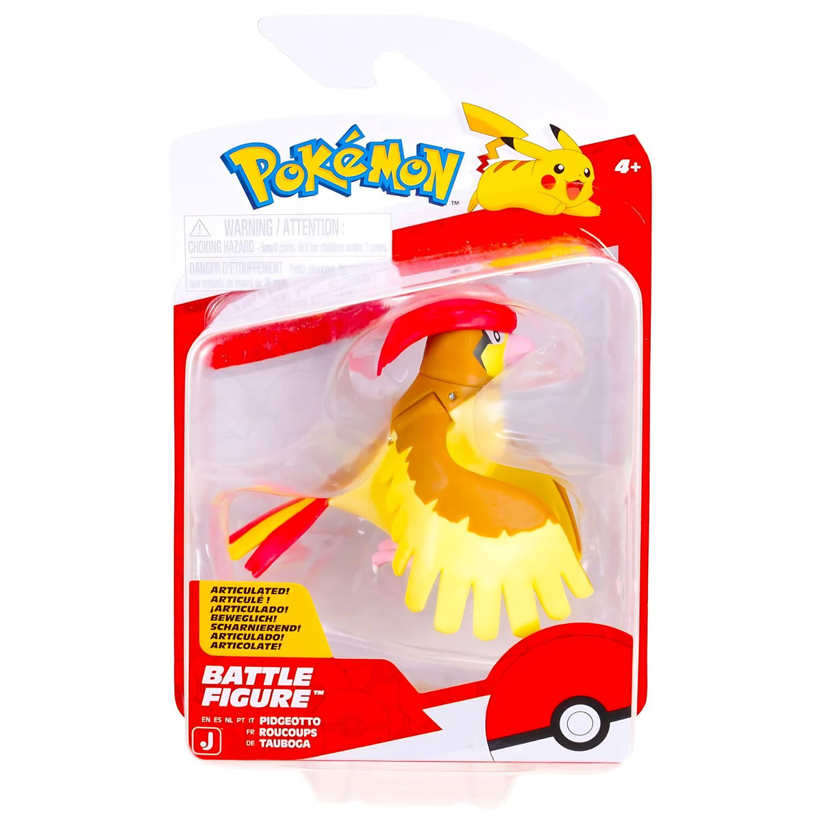 Figura de batalha Pokémon Pidgeotto em destaque