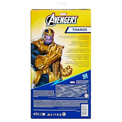 Parte de trás da caixa Figura Marvel Titan Thanos