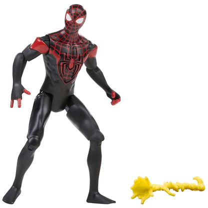 Figura Miles Morales Epic Hero ao lado do acessório de raio amarelo