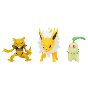 Apresentamos Figuras de batalha Pokemon (Chikorita + Abra + Jolteon) com o SKU 23234922 recomendado para + 4 anos