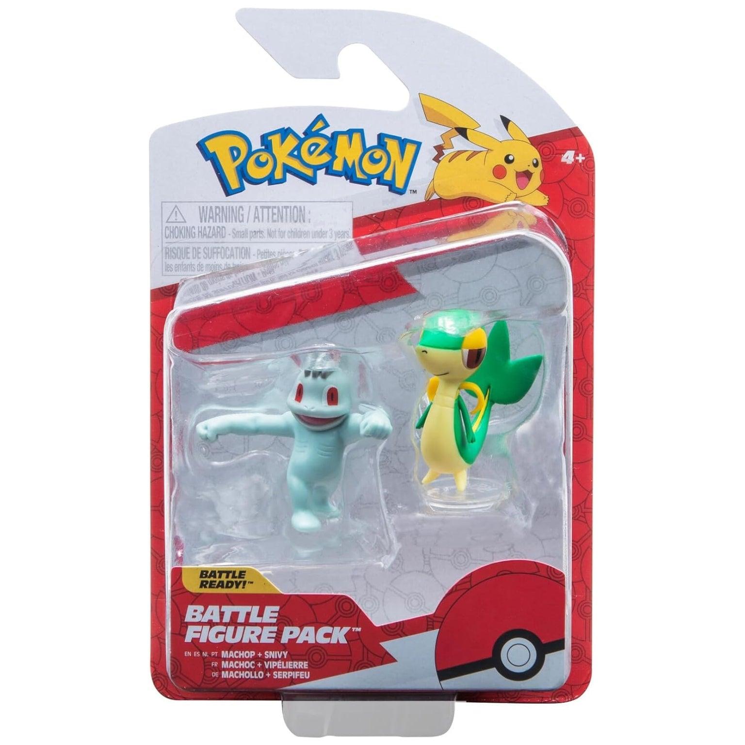 Figuras de Batalha Pokémon – Machop & Snivy - Brincatoys