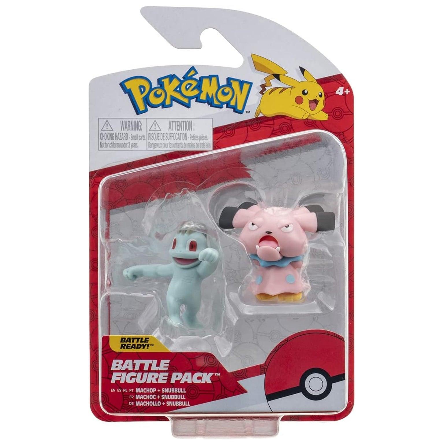 Figuras de Batalha Pokémon - Machop & Snubbull - Brincatoys