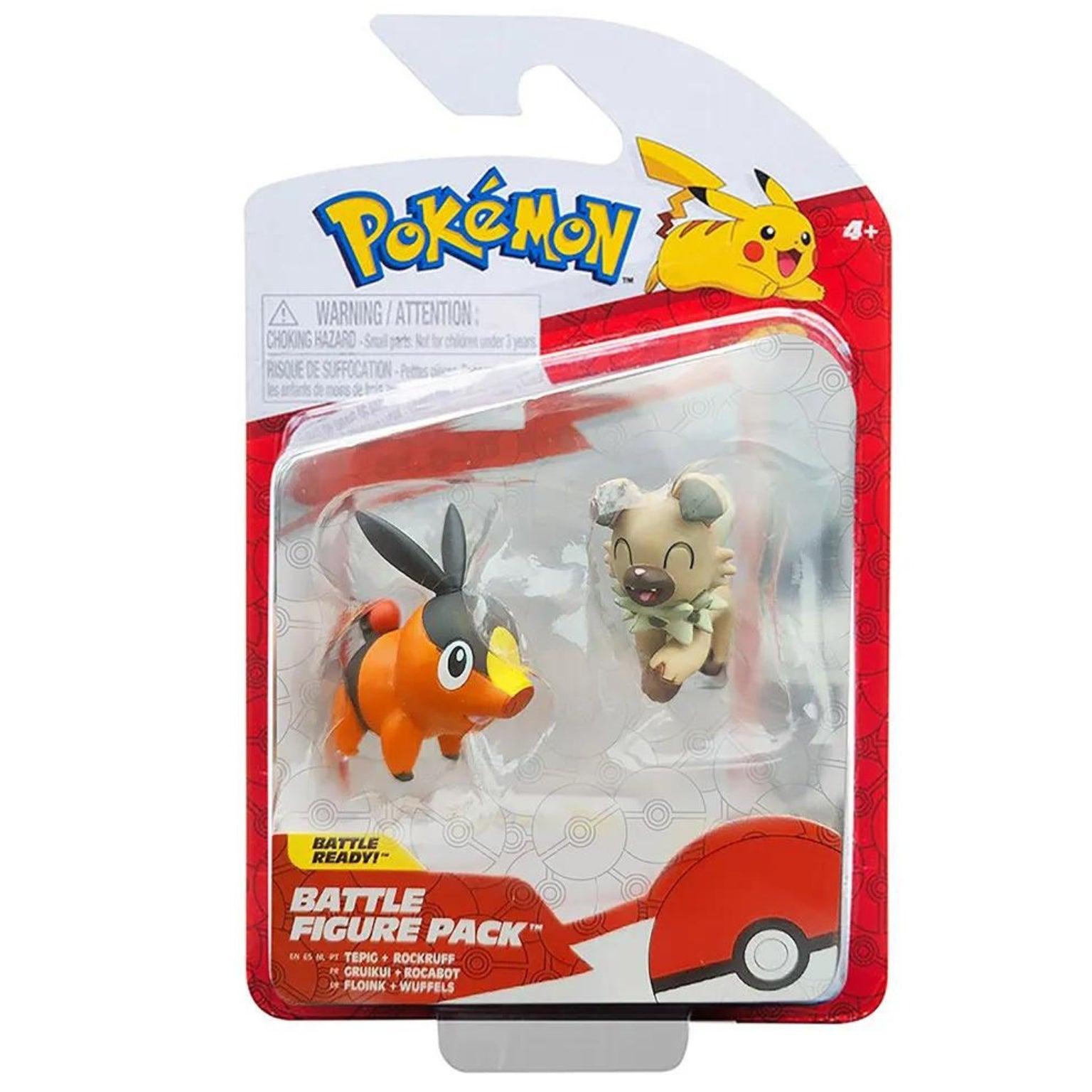 Apresentamos Figuras de Batalha Pokémon - Tepig & Rockruff com o SKU 23300124 recomendado para + 4 anos