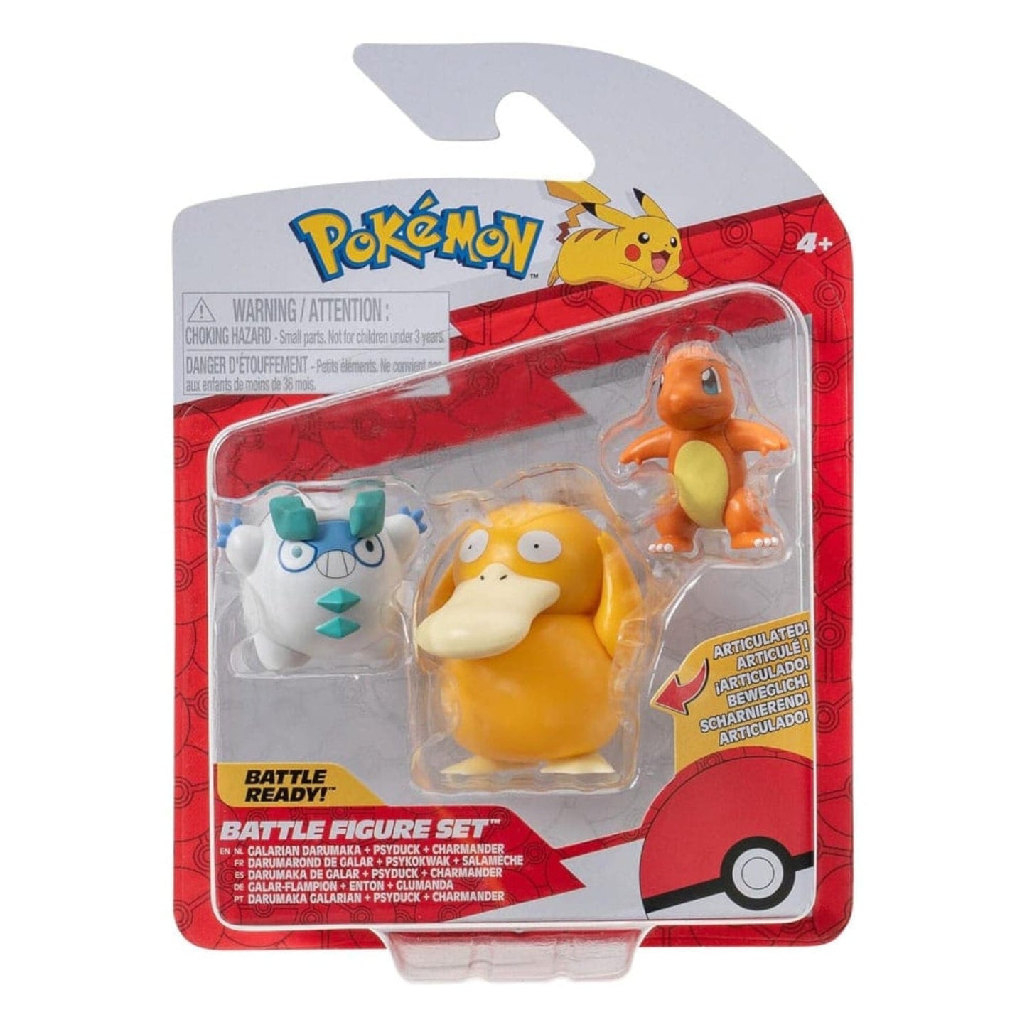 Apresentamos Figuras Pokémon - Charmander, Galarian Darumaka e Psyduck com o SKU 23359824 recomendado para + 4 anos
