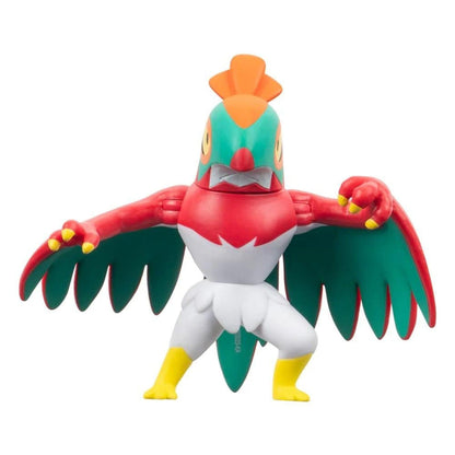 Figuras Pokémon: figura do Hawlucha de asas abertas em pormenor