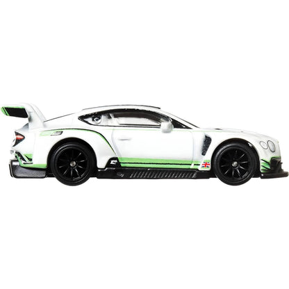 Bentley Continental GT3 Hot Wheels de lado esquerdo com asa traseira