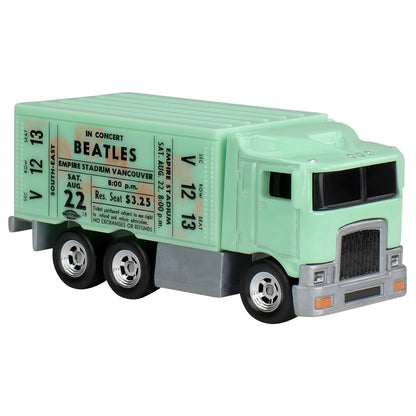 Hot Wheels Hiway Hauler verde-água com bilhetes de concerto, vista lateral