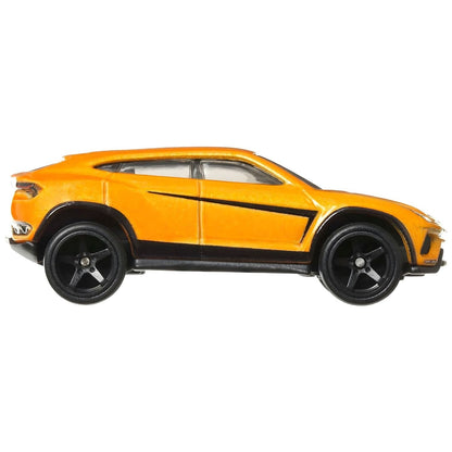 Miniatura Hot Wheels Lamborghini Urus laranja, vista de lado