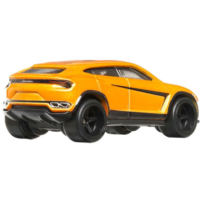 Miniatura Hot Wheels Lamborghini Urus laranja, vista traseira