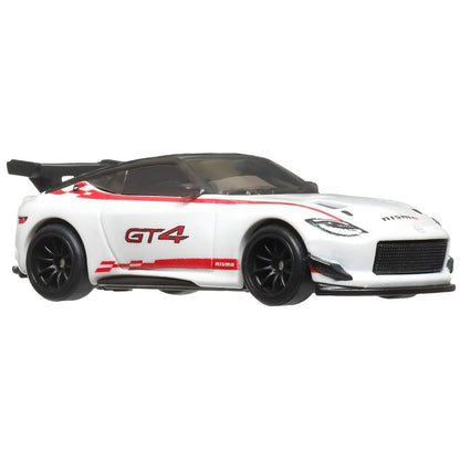 Hot Wheels Nissan Z GT4 2023 branco visto de lado